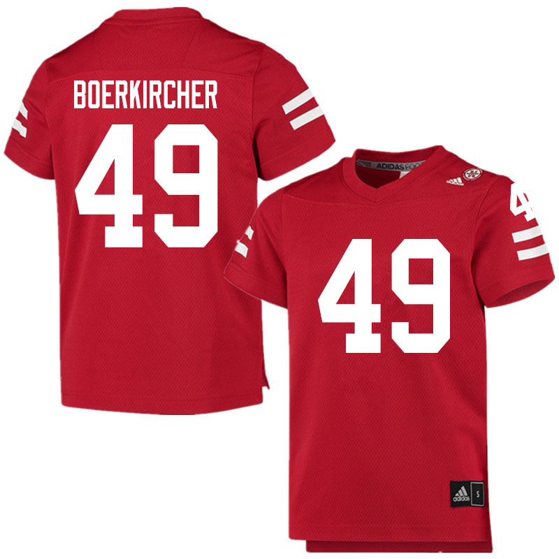 Men #49 Nate Boerkircher Nebraska Cornhuskers College Football Jerseys Sale-Scarlet